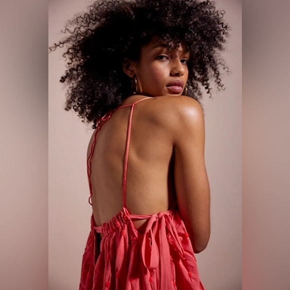 NWT! RARE! Free People Primmy Midi Dress, SZ Small in Ice Coral - Picture 4 of 15